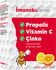 Imuneks Farma Propolis Vitamin C Çinko İçeren takviye edici gıda
