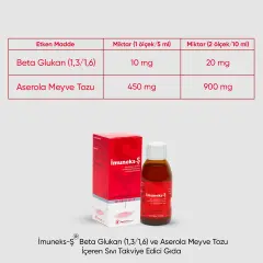 Imuneks Ş Beta Glucan İçeren Takviye edici Gıda