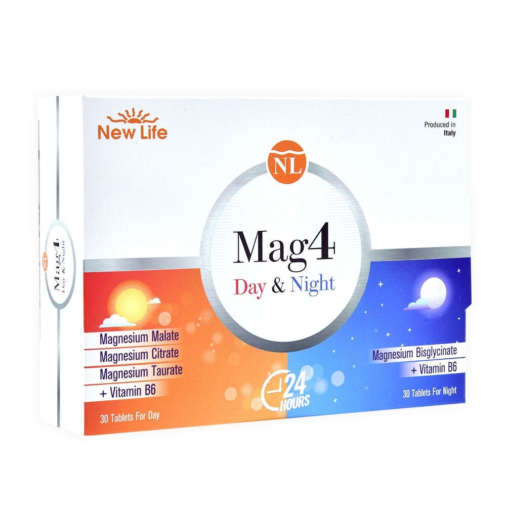 New Life Mag4 Gece ve gündüz magnezyumu 60 tablet