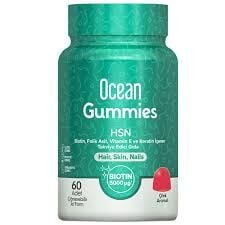Ocean Gummies HSN Hair Skin Nails 60 Adet Çiğnenebilir Jel