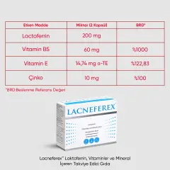 LACNEFEREX LAKTOFERRIN, VITAMINLER VE MINERAL ICEREN TAKVIYE EDICI GIDA 60 kapsül