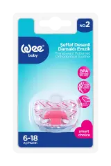 Wee Baby Şeffaf Desenli Damaklı Emzik 6-18 AY